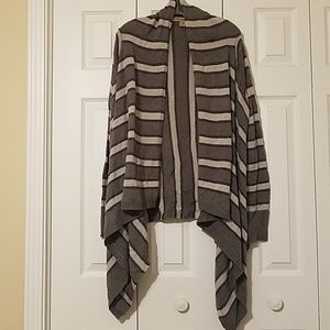 Vintage America Jean's Gray Striped Cardigan